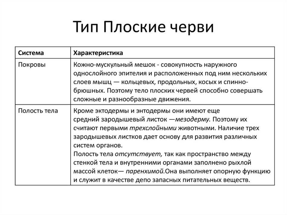 Раздел 1: Анатомические особенности плоских червей