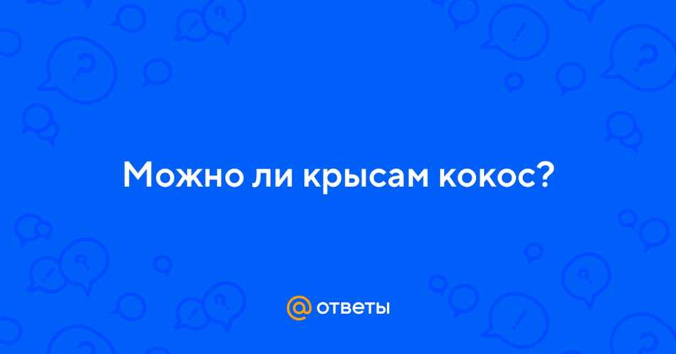 Раздел 3: Возможные проблемы при кормлении крыс кокосом